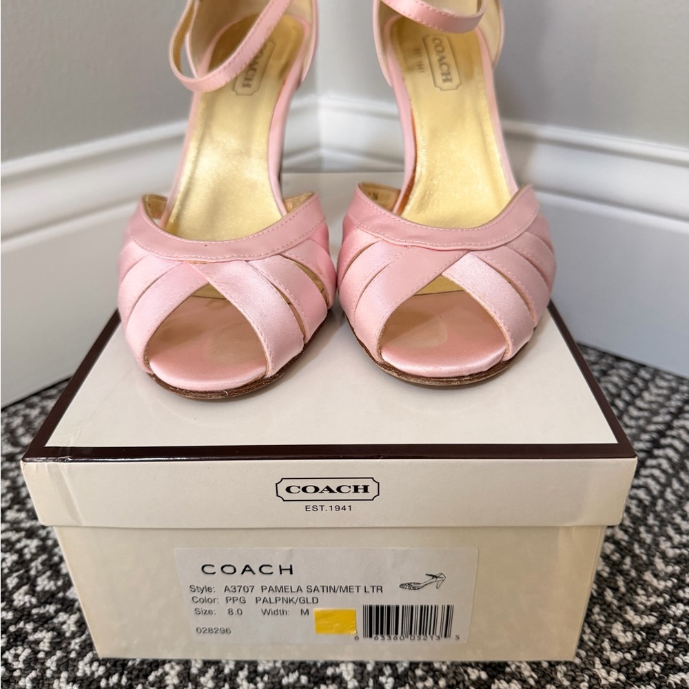 Coach Women's Light Pink Satin Heels